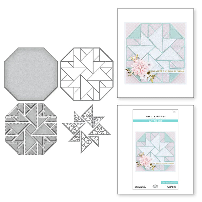 Layered Windmill Etched Dies from Home Sweet Quilt Collection by Becca Feeken