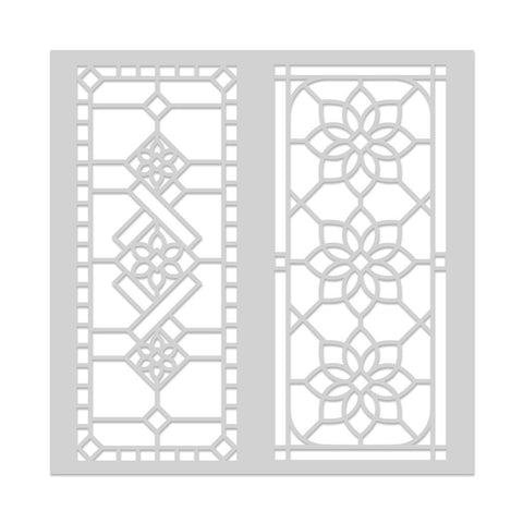 Stained Glass Window Stencil 6x6