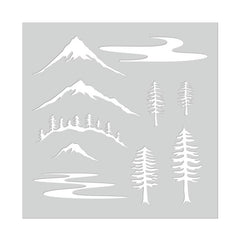 Mountain Scene Stencil