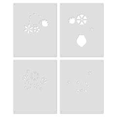 Color Layering Flowers in Vase Stencils