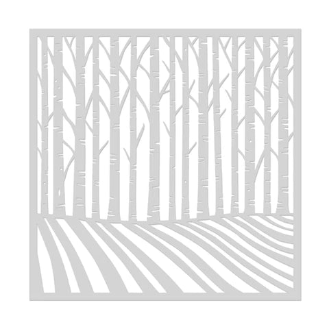 Birch Trees Stencil 6x6