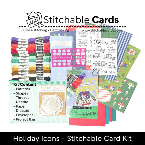 Holiday Icons Stitchable Card Kit