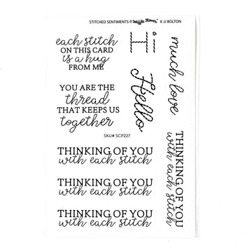 Stitched Sentiments Sticker Sheet - Black/Clear