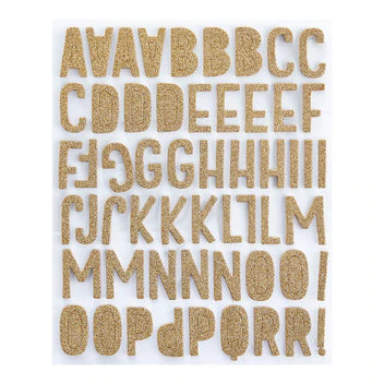 Gold Glitter Foam Block Alphabet from the Birthday Celebrations Collection