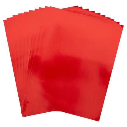 Papier cartonné rouge miroir