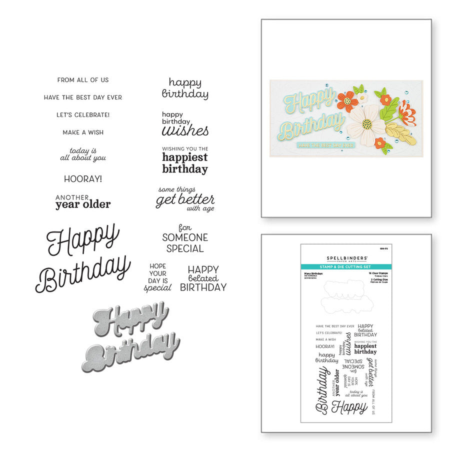 Many Birthdays Clear Stamp & Die Set from the Cardmaker III Collection