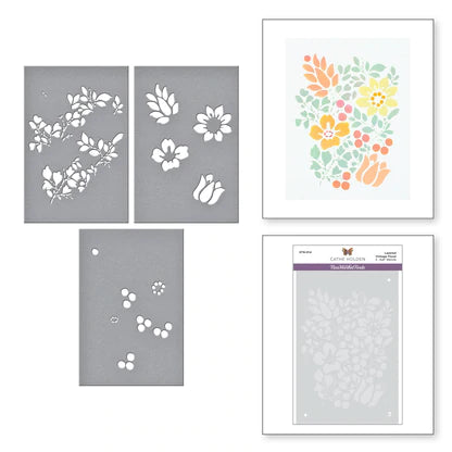 Layered Vintage Floral Stencils from the Flea Market Finds Collection by Cathe Holden