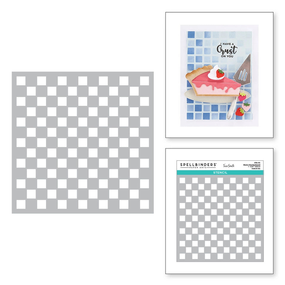 Picnic Checkerboard Stencil from the Pie Perfection Collection by Tina Smith