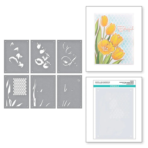 Wonderful Tulips Layered Stencils from the Four Petal Collection