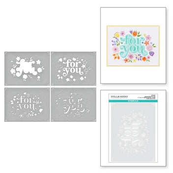 Floral en couches pour vous de la collection de pochoirs en couches de Spellbinders