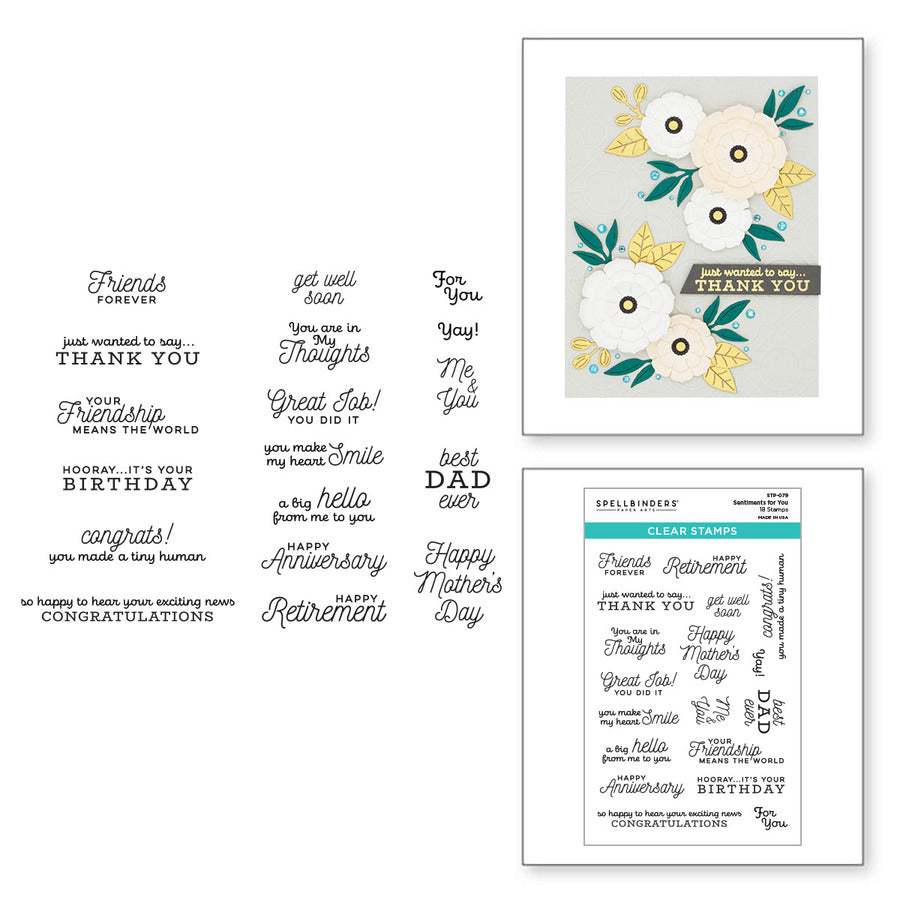 Sentiments for You Clear Stamp Set from the Celebrate You Collection
