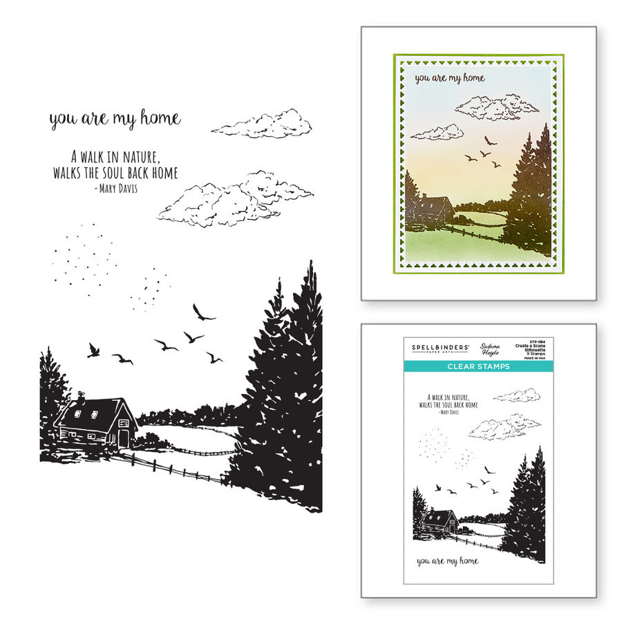 Create a Scene Silhouette Clear Stamp Set from the Into the Wilderness Collection by Sushma Hegde