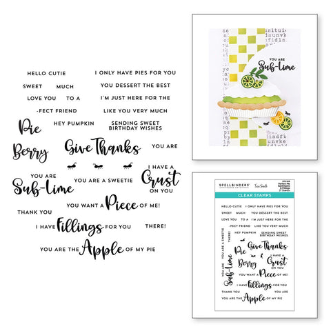 Perfect Pie Sentiments & Fillings Clear Stamp Set from the Pie Perfection Collection by Tina Smith