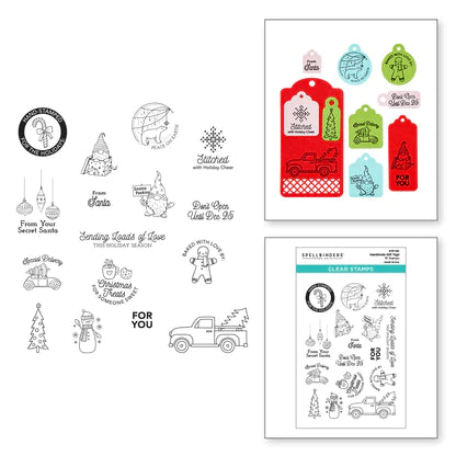 Handmade Gift Tags Clear Stamp Set from the Tinsel Time Collection