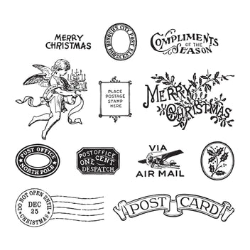 Tampons transparents Compliments de la saison de la collection de découvertes du marché aux puces de Noël par Cathe Holden