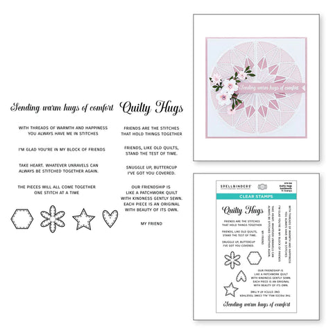 Quilty Hugs Sentiments Clear Stamp Set from Home Sweet Quilt Collection by Becca Feeken