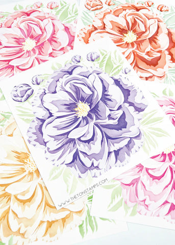 Pretty Peony Close Up Layering Stencils