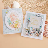 Seahorse Floral Glimmer Hot Foil Plate & Die Set from the Seahorse Kisses Collection by Dawn Woleslagle