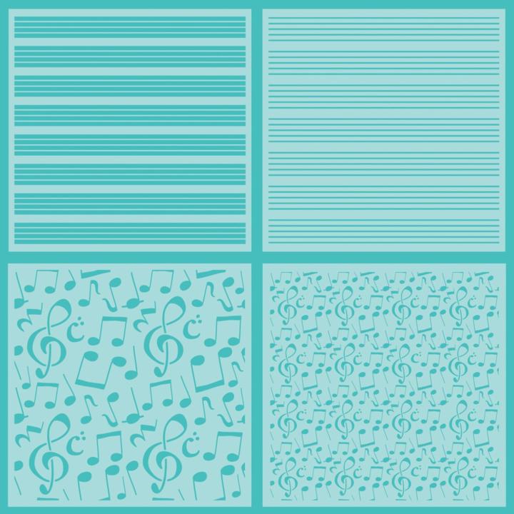 Sheet Music Set of 4 Stencils