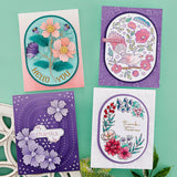 Stitched Floral Flip Frame Etched Dies from the Stylish Ovals Collection