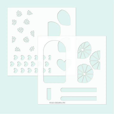 Sweet Summer Stencil Pack (two 6x6)