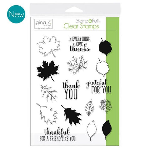 Ensemble de tampons GKD Stamp &amp; Foil Thankful Leaves