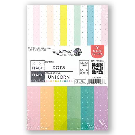 Half-Half Dots Unicorn Paper Pack