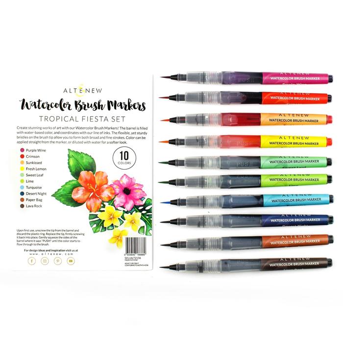 Marqueurs pinceaux aquarelle - Ensemble Fiesta Tropicale