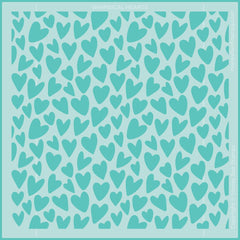 Whimsical Hearts Background Stencil