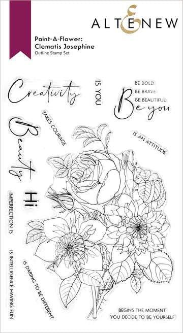 Paint-A-Flower: Clematis Josephine Outline Stamp Set