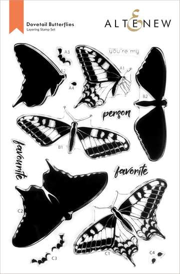 Ensemble de tampons Papillons en queue d'aronde