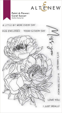 Paint-A-Flower: Coral Sunset Outline Stamp Set