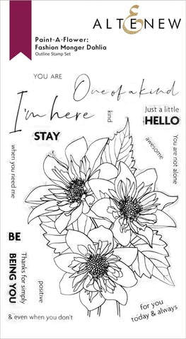 Paint-A-Flower: Fashion Monger Dahlia Outline Stamp Set