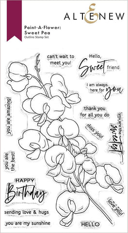 Paint-A-Flower: Sweet Pea Outline Stamp Set
