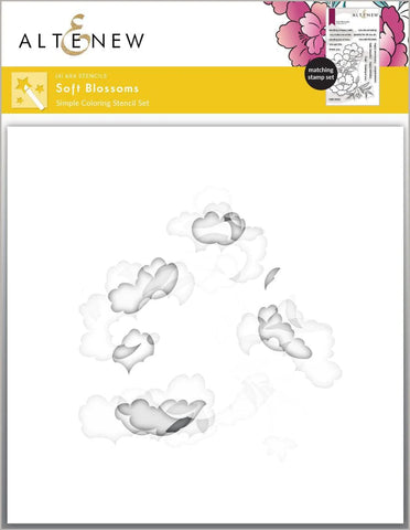 Soft Blossoms Simple Coloring Stencil Set (4 in1)