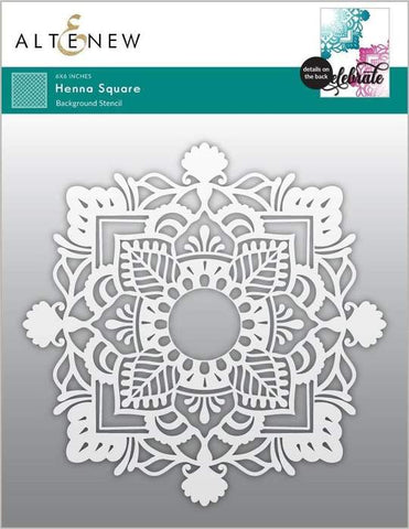 Henna Square Stencil