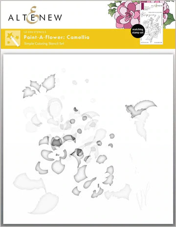 Paint-A-Flower : Ensemble de pochoirs à colorier simples Camellia (3 en 1)