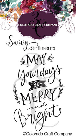 Savvy Sentiments - Merry & Bright Mini 2 x 3 Clear Stamps