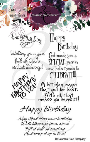 Savvy Sentiments - Birthday Blessings 4x6