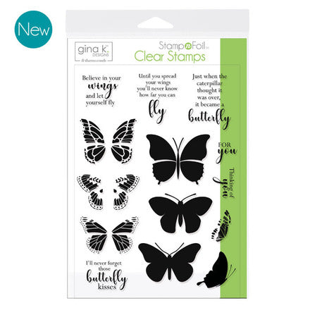 Ensemble de tampons GKD Stamp &amp; Foil Butterfly Kisses