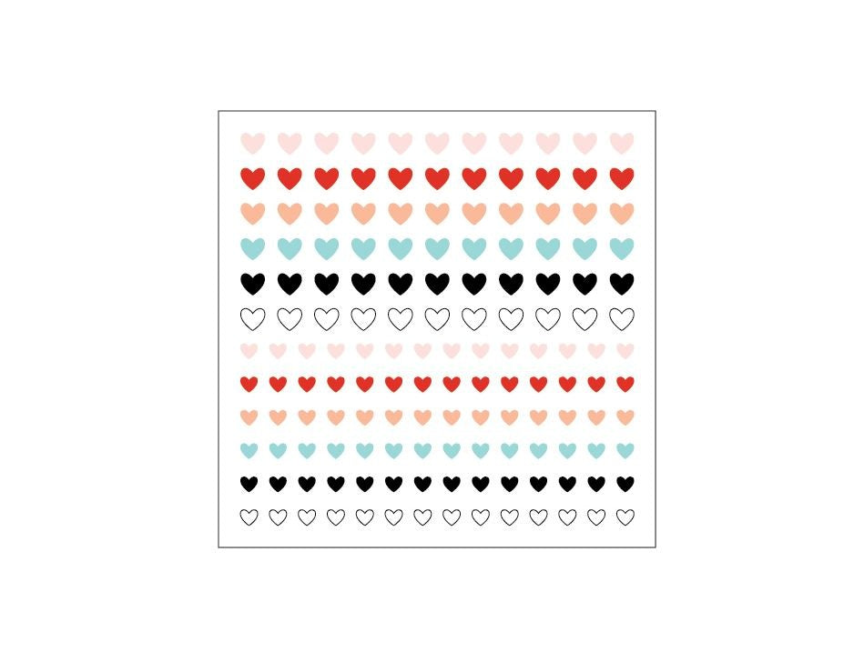 Coeurs en émail (empreinte 5 x 5)