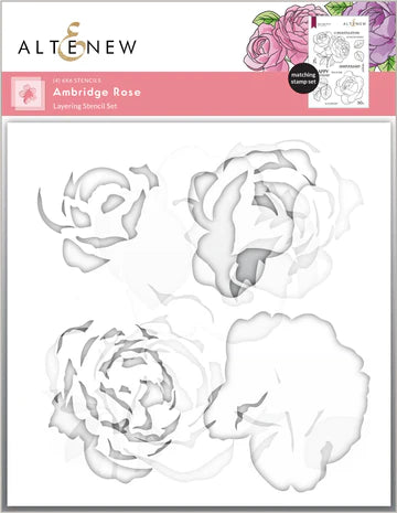 Ambridge Rose Ensemble de pochoirs à colorier simples (4 en 1)