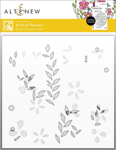 Ensemble de pochoirs à colorier simples Arche de fleurs (2 en 1)