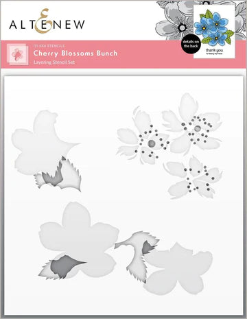 Ensemble de pochoirs de superposition de bouquets de fleurs de cerisier (2 en 1)