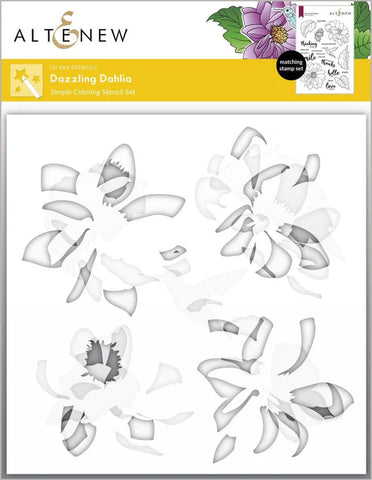 Dazzling Dahlia Simple Coloring Stencil Set (3 in 1)