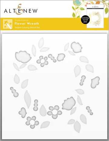 Flower Wreath Simple Coloring Stencil Set (2 in 1)
