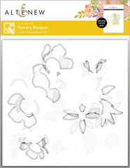 Flowery Bouquet Simple Coloring Stencil Set (3 in 1)