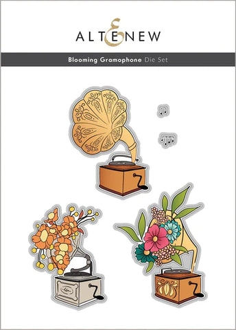 Ensemble de matrices de gramophone en fleurs