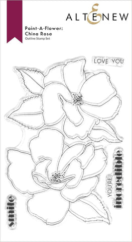 Paint-A-Flower: China Rose Outline Stamp Set