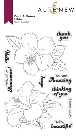 Paint-A-Flower : ensemble de tampons contour Hibiscus
